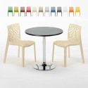 Schwarz Rund Tisch und 2 Stühle Farbiges Polypropylen-Innenmastenset Grand Soleil Gruvyer Cosmopolitan