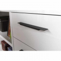 Schreibtisch mit Eck-Peninsula 170x140cm Schubladen weiß glänzend Glassy Rabatte
