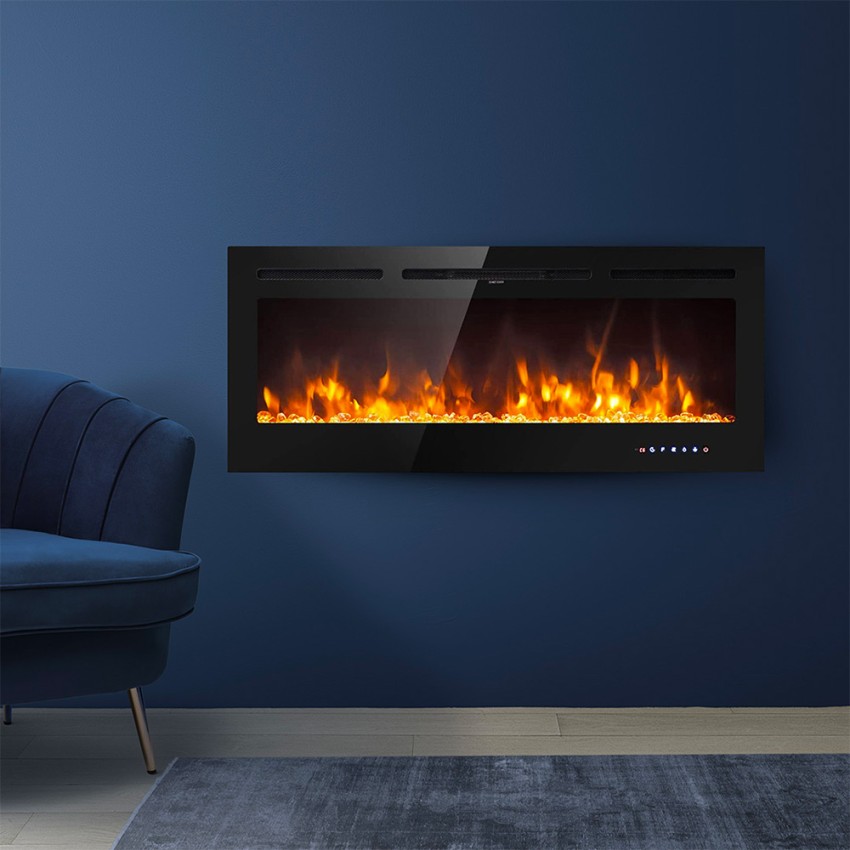 Einbau-Wandkamin Elektrokamin mit mehrfarbiger LED-Flamme Chicago Aktion Einbau-Wandkamin Elektrokamin mit mehrfarbiger LED-Flamme Chicago Aktion