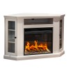 Elektrokamin Kamin Eckmodell in Weißem Holz L126 x T78 x H83 Madison Sales