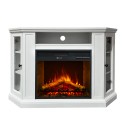 Elektrokamin Kamin Eckmodell in Weißem Holz L126 x T78 x H83 Madison Rabatte
