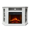 Elektrokamin Kamin Eckmodell in Weißem Holz L126 x T78 x H83 Madison Rabatte