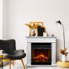 Elektrischer Kamin Standkamin aus Holz Weiß L 89,5 x H90,5 x T28 Jefferson Aktion