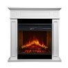 Elektrischer Kamin Standkamin aus Holz Weiß L 89,5 x H90,5 x T28 Jefferson Verkauf