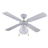 Weißer Deckenventilator mit Licht, 4 Holzflügel, 105 cm Salig Aktion