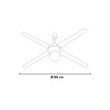 Weißer Deckenventilator mit Licht, 4 Holzflügel, 105 cm Salig Verkauf