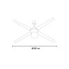 Weißer Deckenventilator mit Licht, 4 Holzflügel, 105 cm Salig Verkauf