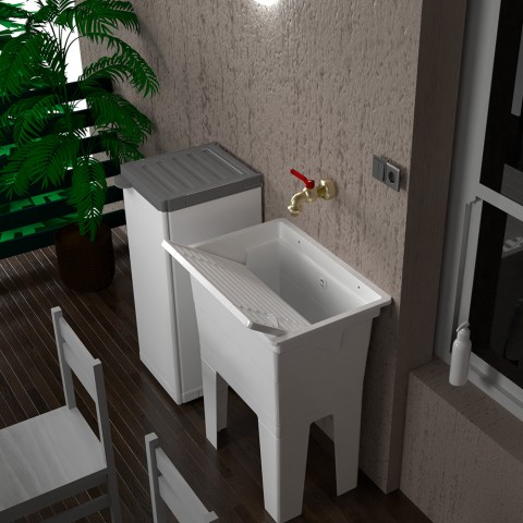 Außenwaschbecken mit Waschbrett 59x41x75 cm Jo Aktion