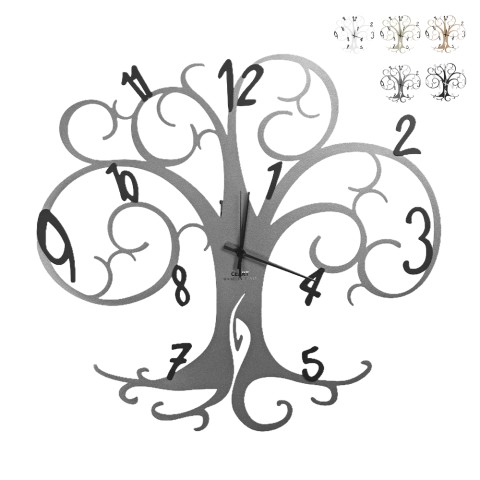 Handgefertigte Wanduhr Metall Baum des Lebens 60x55cm Ceart Aktion