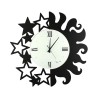 Handgefertigte runde Wanduhr aus Metall Sonne und Sterne Ceart Lagerbestand