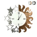 Handgefertigte runde Wanduhr aus Metall Sonne und Sterne Ceart Aktion