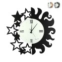 Handgefertigte runde Wanduhr aus Metall Sonne und Sterne Ceart Verkauf