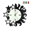 Handgefertigte runde Wanduhr aus Metall Sonne und Sterne Ceart Rabatte