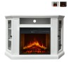 Elektrokamin Kamin Eckmodell in Weißem Holz L126 x T78 x H83 Madison Aktion