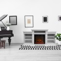 Elektrischer Kaminofen aus Holz Weiß L179 x T48 x H85 Biden Angebot
