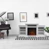 Elektrischer Kaminofen aus Holz Weiß L179 x T48 x H85 Biden Angebot