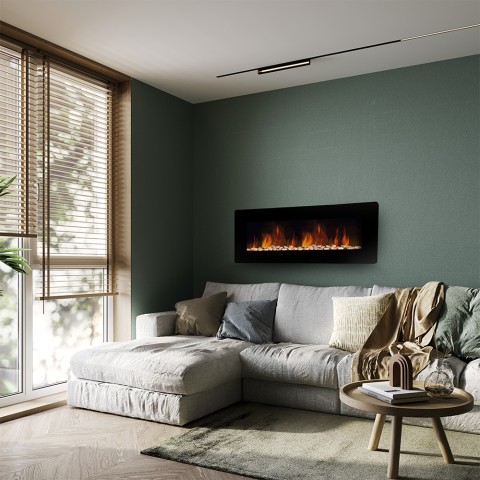 Elektrischer Wandkamin mit mehrfarbigem LED-Flammenlicht Dallas Aktion