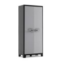 Grau-schwarzer Außenschrank 8 Regalböden Titan Multispace XL Keter Aktion