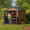 Gartenhaus 228x223x252cm in Holzoptik, Harz, Newton 757 Keter K241886 Katalog