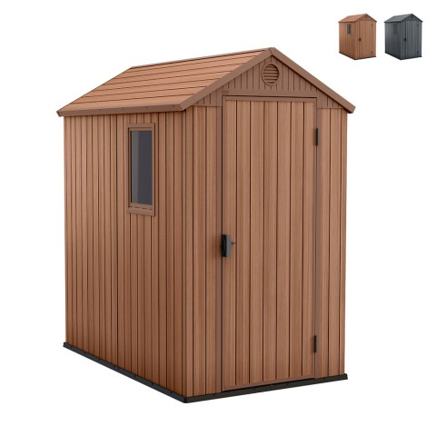 Gartenhaus Holzoptik aus PVC-Harz 125x184x205cm Darwin 4x6 Keter Aktion
