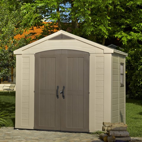 Gartenhaus mit Regalen 256,5x182x243cm Factor 8x6 Keter K209871 Aktion