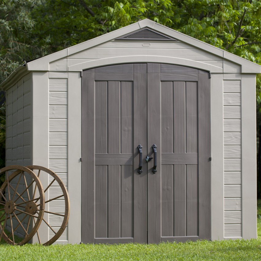 Gartenhaus aus Kunststoff mit Regalen 256,4x331,5x243cm Factor 8x11 Keter K209876 Aktion