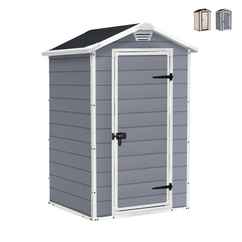 Gartenhaus aus PVC-Resin mit Boden 129x103x196cm Manor 4x3 Keter Aktion Gartenhaus aus PVC-Resin mit Boden 129x103x196cm Manor 4x3 Keter Aktion