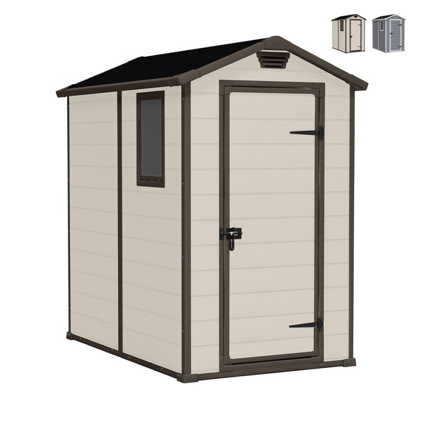 Gartenhaus Schuppen aus PVC-Resin 130x192x198cm Manor 4x6 Keter Aktion Gartenhaus Schuppen aus PVC-Resin 130x192x198cm Manor 4x6 Keter Aktion