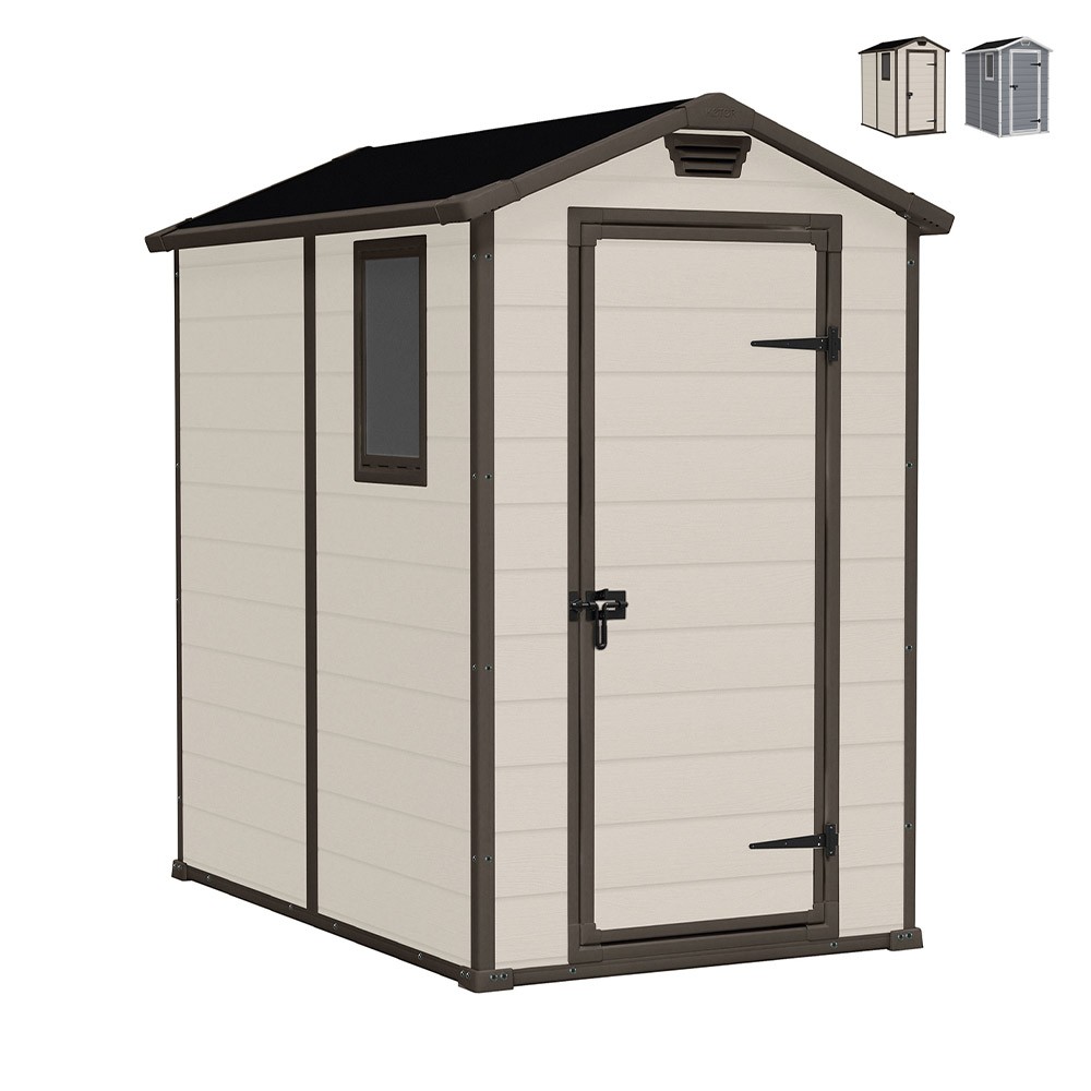 Gartenhaus Schuppen aus PVC-Resin 130x192x198cm Manor 4x6 Keter