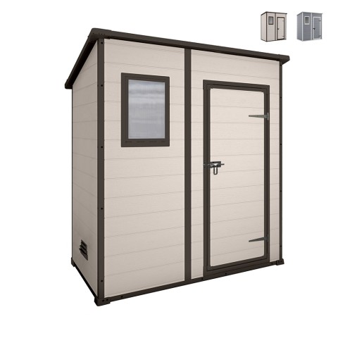 Gartenhaus Geräteschuppen aus PVC 183,5x111x200,5cm Manor Pent 6x4 Keter Aktion