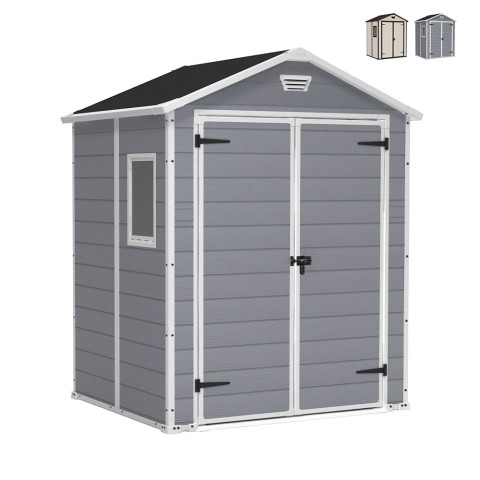 Gartenhaus 185x152x226 cm aus PVC-Harz Manor 6x5 Keter Aktion