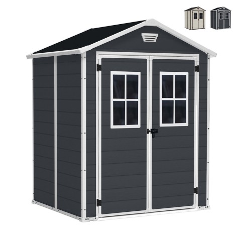 Keter Gartenhaus aus PVC-Resin mit Fenstern 185x152x226cm Manor 6x5 Aktion