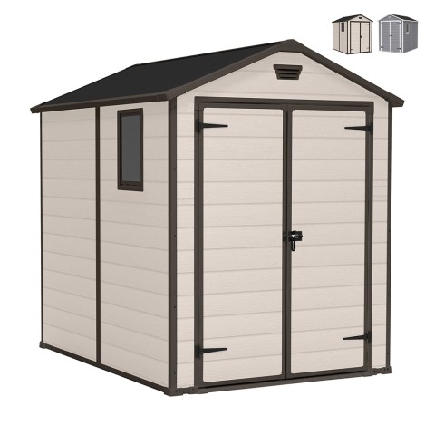 Großes Gartenhaus aus PVC-Harz 185,8x236,8x227cm Manor 6x8 Keter Aktion