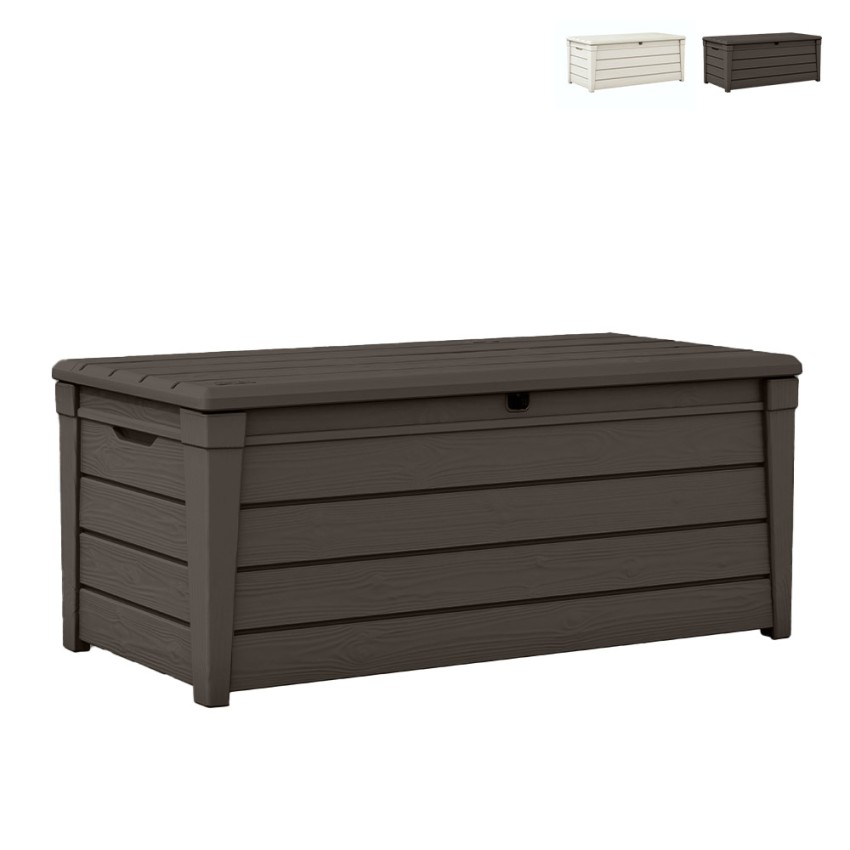 Multifunktionale Aufbewahrungsbox für den Außenbereich aus Harz für Gartenwerkzeuge Brightwood Keter Aktion Multifunktionale Aufbewahrungsbox für den Außenbereich aus Harz für Gartenwerkzeuge Brightwood Keter Aktion