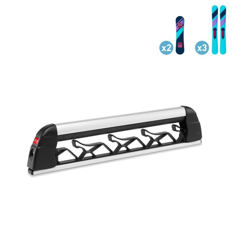 Universeller Skiträger & Snowboardhalter Aluski & Board 3 für Autodach Aktion