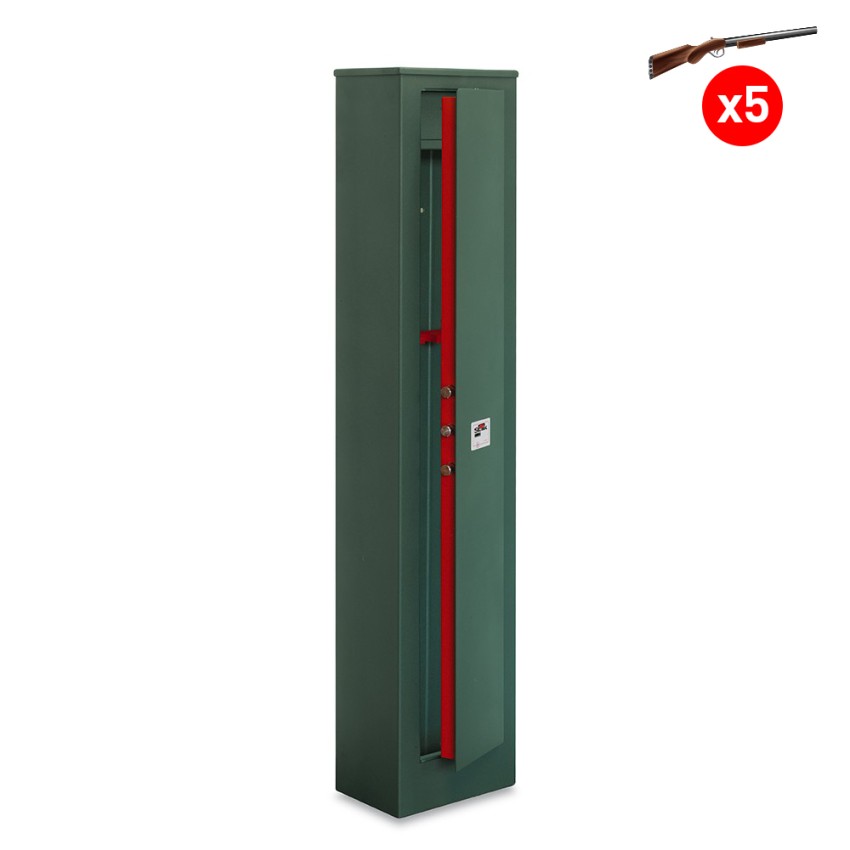 Waffenschrank gesichert für 5 Gewehre mit Schlüssel Shield X1 Aktion