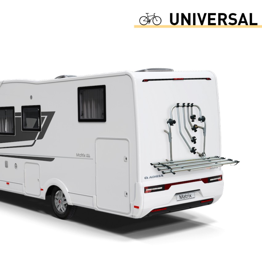 Universeller Fahrradträger hinten für 4 Fahrräder Bici Ok Kompakt Wohnmobil Aktion Universeller Fahrradträger hinten für 4 Fahrräder Bici Ok Kompakt Wohnmobil Aktion