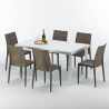 Weiß Rechteckig Tisch und 6 Stühle Farbiges Polypropylen-Außenmastenset Grand Soleil Bistrot Summerlife Katalog