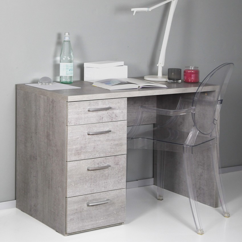 Moderner Büroschreibtisch 4 Schubladen Smartworking grau KimDesk GS Aktion