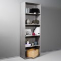 Hohe graue Büro-Wohnzimmer-Bibliothek, 5 Fächer, verstellbare Regalböden, Kbook 5GS Aktion
