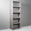 Hohe graue Büro-Wohnzimmer-Bibliothek, 5 Fächer, verstellbare Regalböden, Kbook 5GS Sales