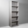 Hohe graue Büro-Wohnzimmer-Bibliothek, 5 Fächer, verstellbare Regalböden, Kbook 5GS Sales
