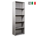 Hohe graue Büro-Wohnzimmer-Bibliothek, 5 Fächer, verstellbare Regalböden, Kbook 5GS Verkauf