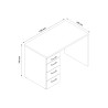 Moderne weiße Schreibtisch mit 4 Schubladen für Homeoffice 110x60 KimDesk WS Sales