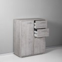 Mehrzweckschrank Büro Wohnbereich mit 2 Fächern und 2 Schubladen Ruj Rabatte