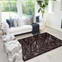 Rechteckiger Teppich braun mit Zebramuster für Wohnzimmer Double MAR007 Aktion