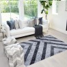 Moderner rechteckiger Teppich mit geometrischem Design in Grau und Schwarz Double GRI008 Aktion