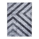 Moderner rechteckiger Teppich mit geometrischem Design in Grau und Schwarz Double GRI008 Verkauf