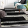 Moderner Teppich geometrisches Design Kurzflor Grau Weiß Schwarz GRI224 Aktion