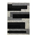 Moderner Teppich geometrisches Design Kurzflor Grau Weiß Schwarz GRI224 Verkauf